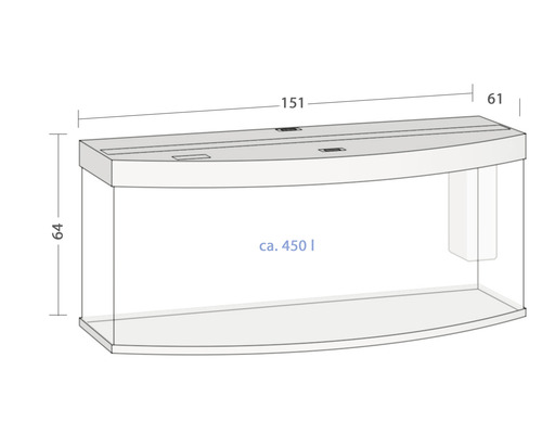 JUWEL Vision 450 aquarium inclusief LED-verlichting, verwarming, filter, zonder kast, licht hout