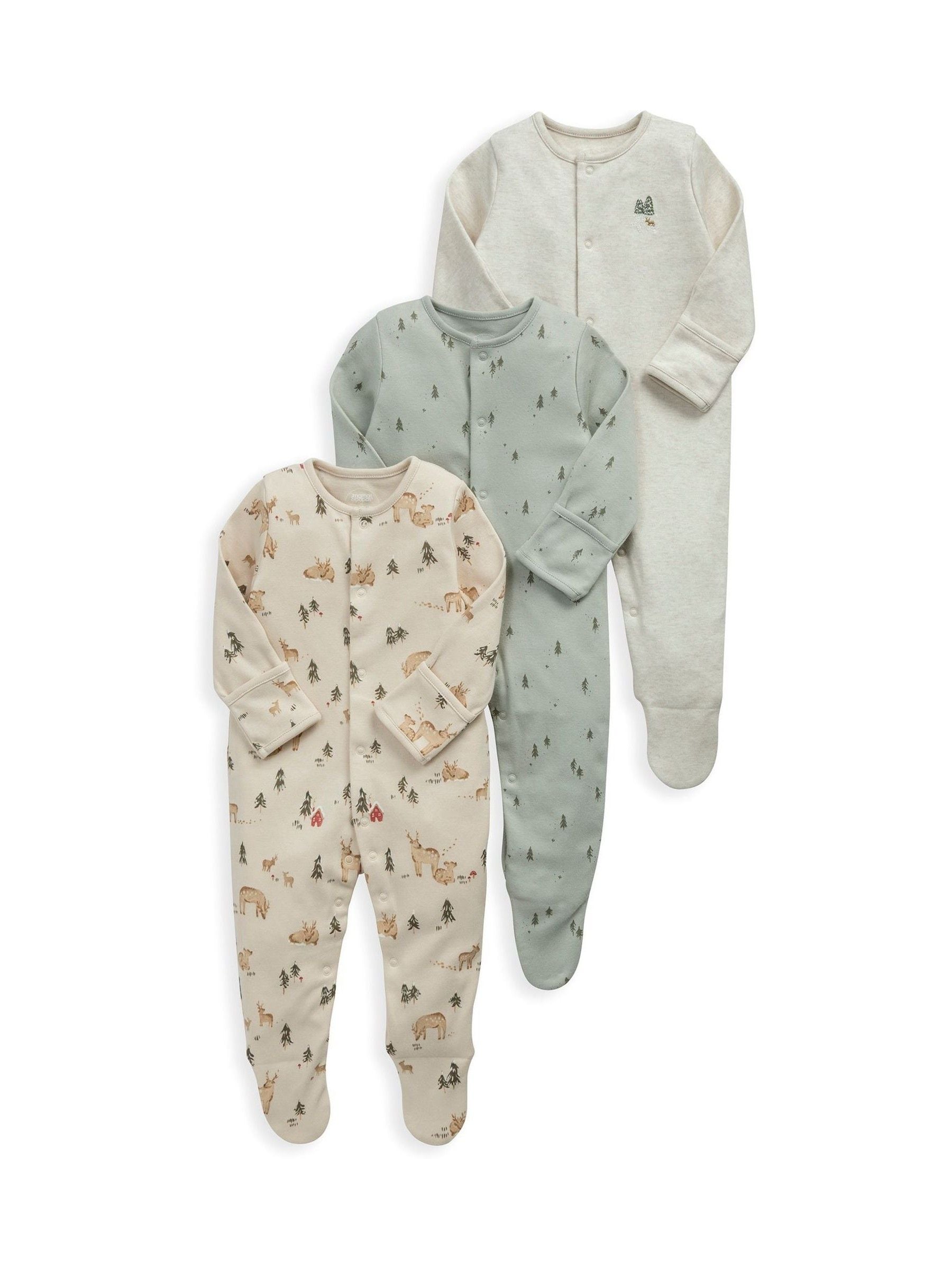 Mamas & Papas Winter Woodland Sleepsuits Pack of 3