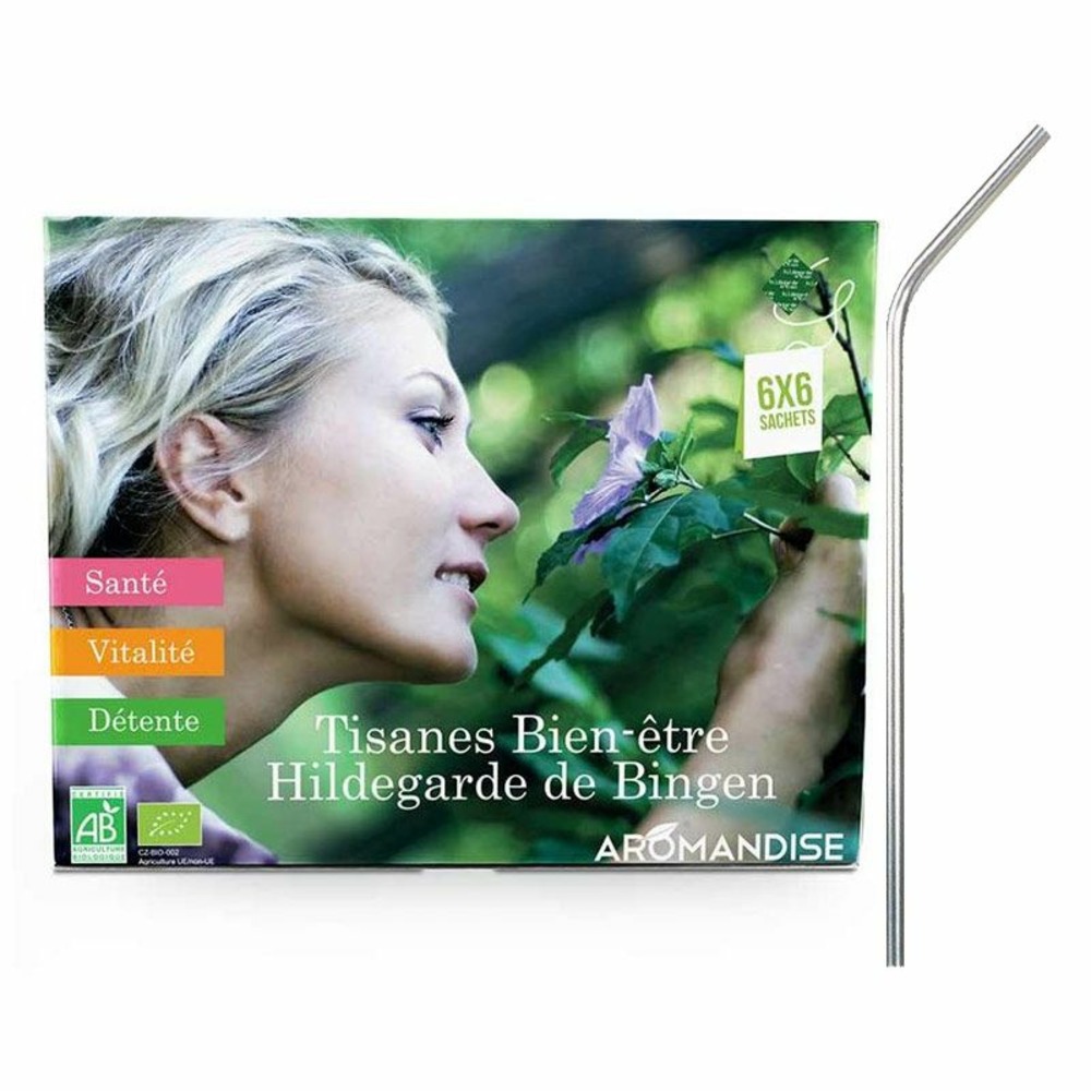 Coffret découverte tisanes 36 sachets + 4 pailles en inox