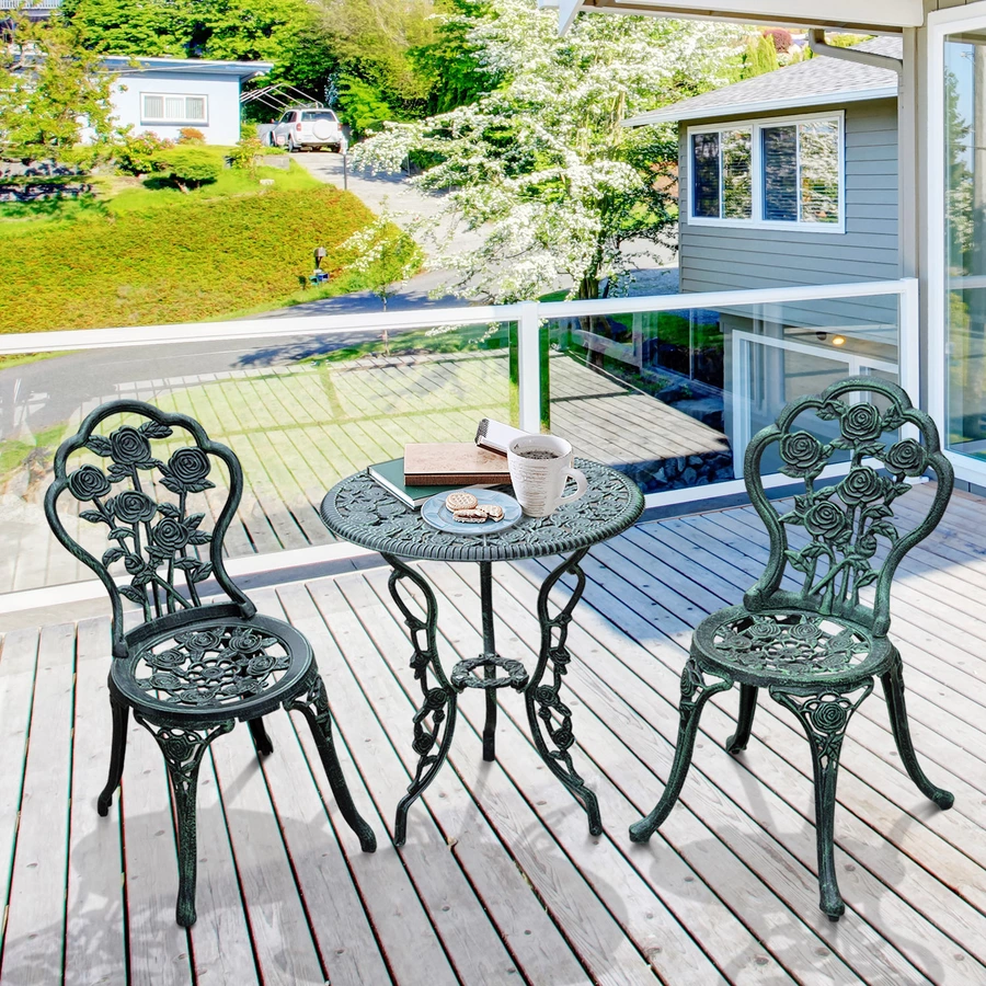 Outsunny Bistroset im Antik-Optik grün