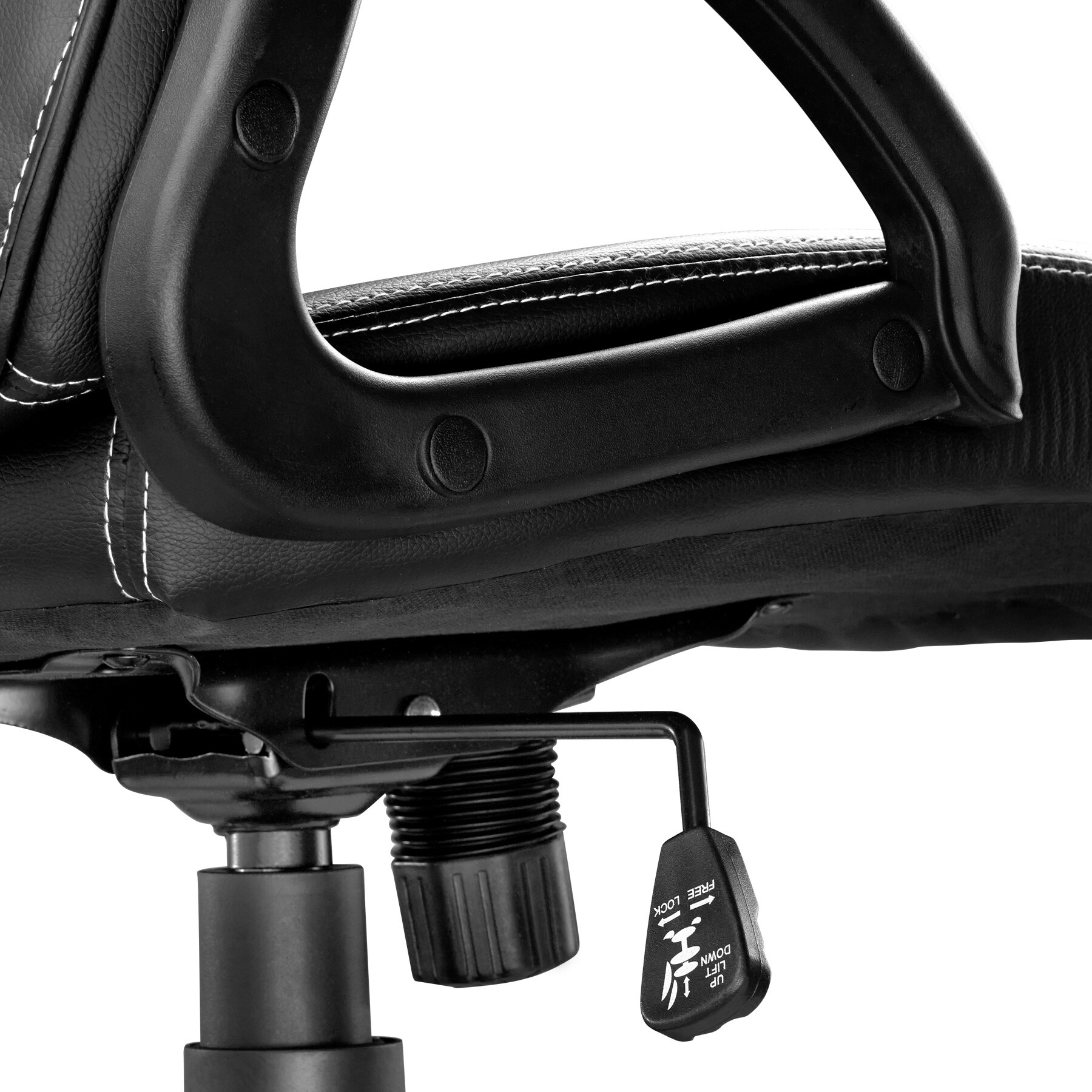 tectake® Bürostuhl, ergonomische Form, Kunstlederbezug mit Mesh-Gewebe, Belastbarkeit 120 kg