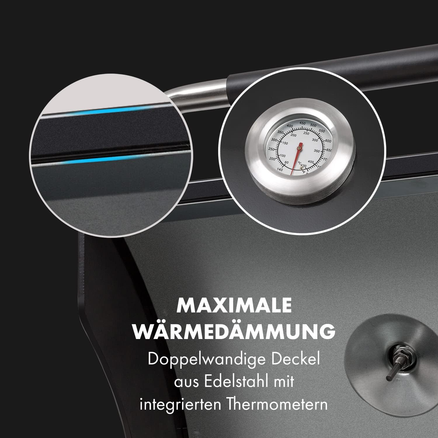Klarstein Hot & Hot Kombigrill - 2in1-System: Gas-/Kohlegrill, 3 Edelstahlbrenner, Leistung: 8,5 kW, InstantReady Concept, für Gasflaschen bis 11 kg, Piezo-Zündung, pechschwarz