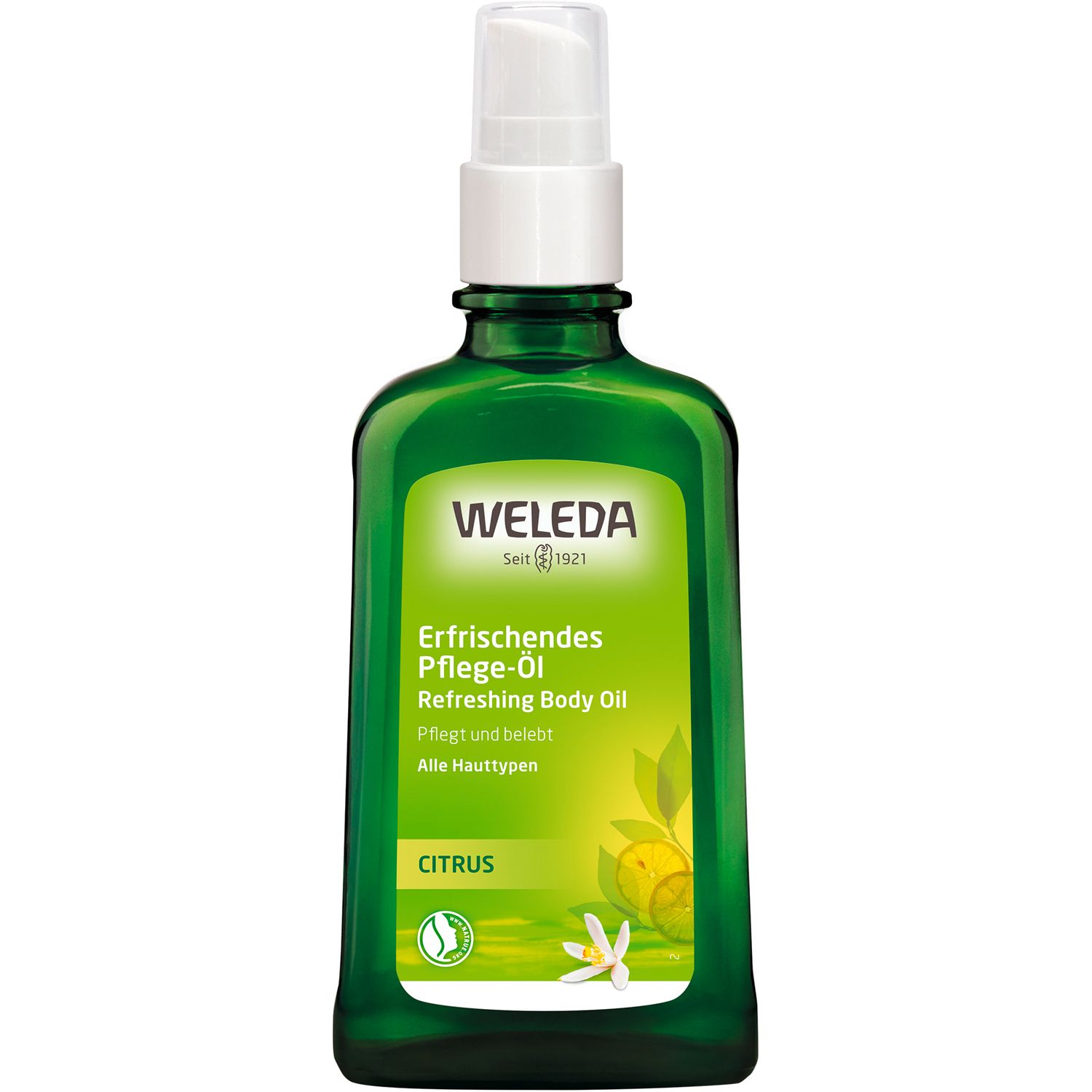 Weleda Körperöl Citrus - erfrischendes Pflegeöl pflegt & zieht schnell ein, feuchtigkeitsspendend
