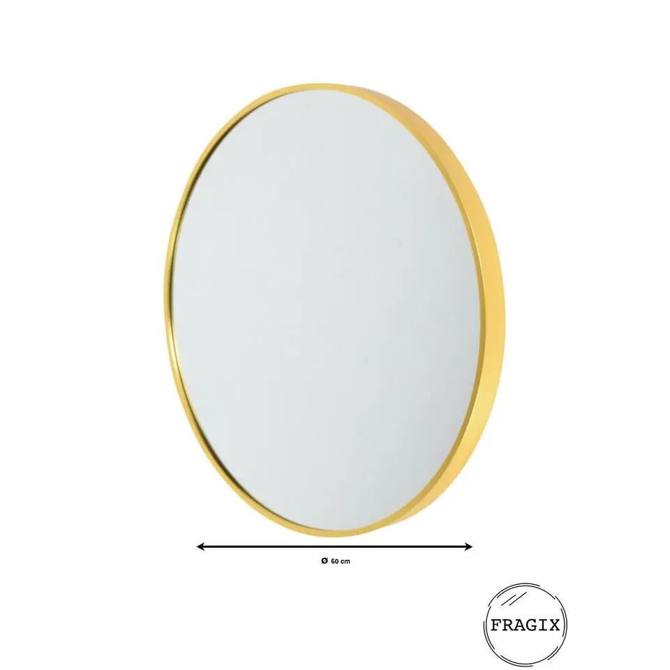 Fragix Alux Wandspiegel - Goud - Aluminium Ø60