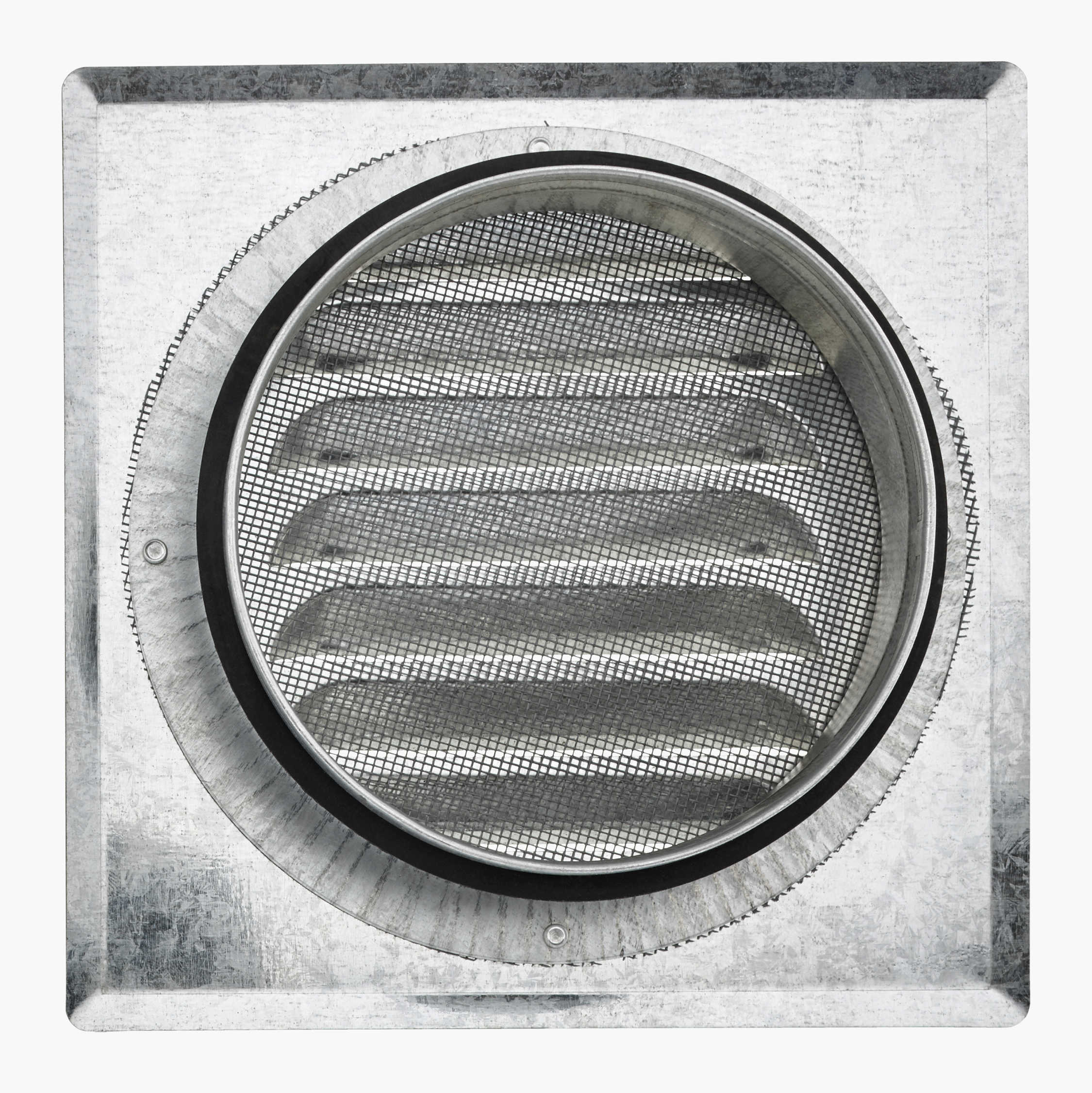 Ventilasjonsgitter, stusstilkobling, kvadratisk, 100 mm