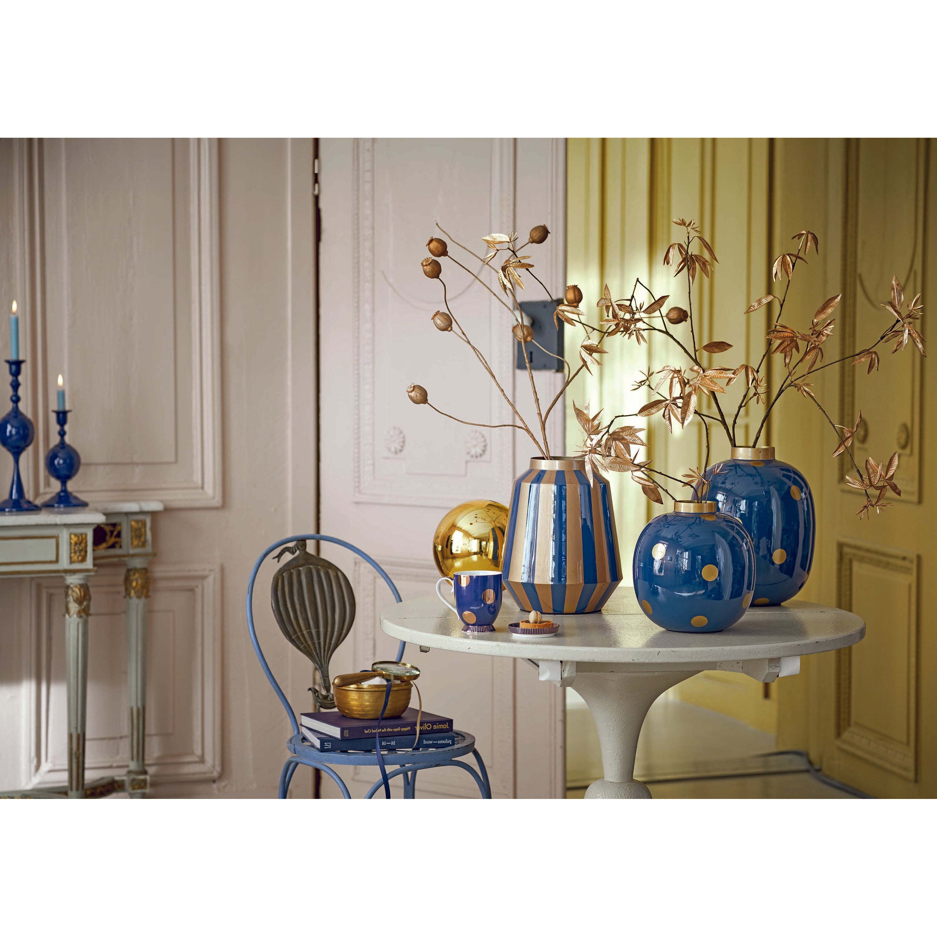 Pip Studio Kandelaar Sphere - van Metaal - Navy - 24cm