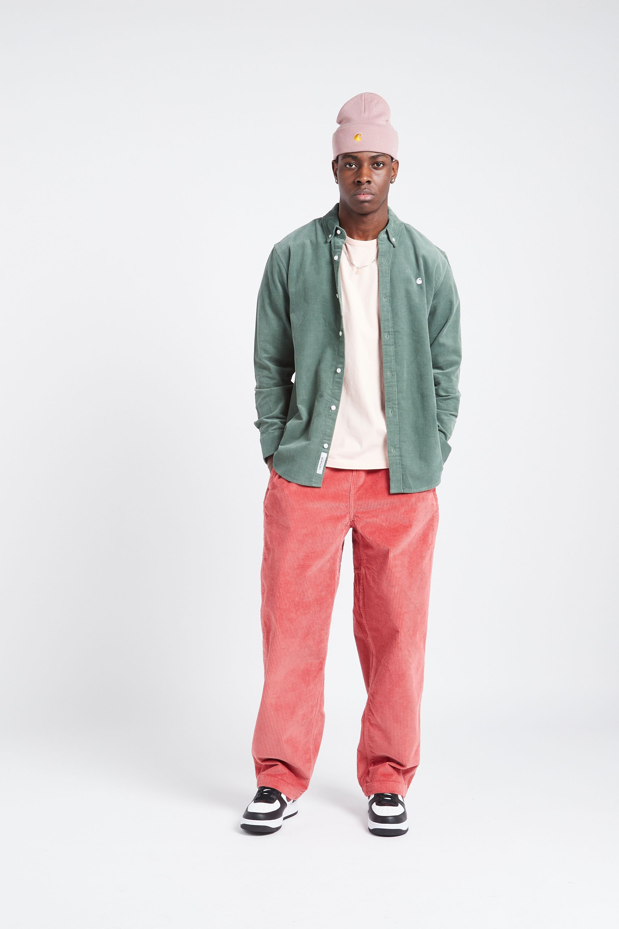 CARHARTT WIP Chemise Madison Fine Cord Shirt Vert