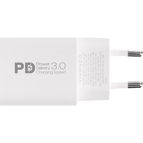 Vivanco hurtigoplader 30 W - hvid