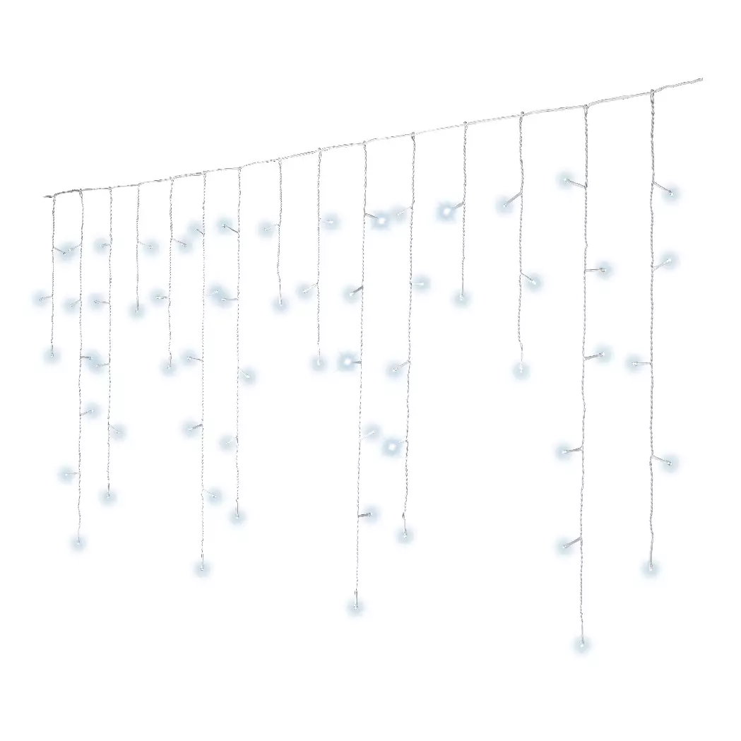 Stalactite lumineuse 30 m 900 LED Stars Grande hauteur XL Timer Blanc froid