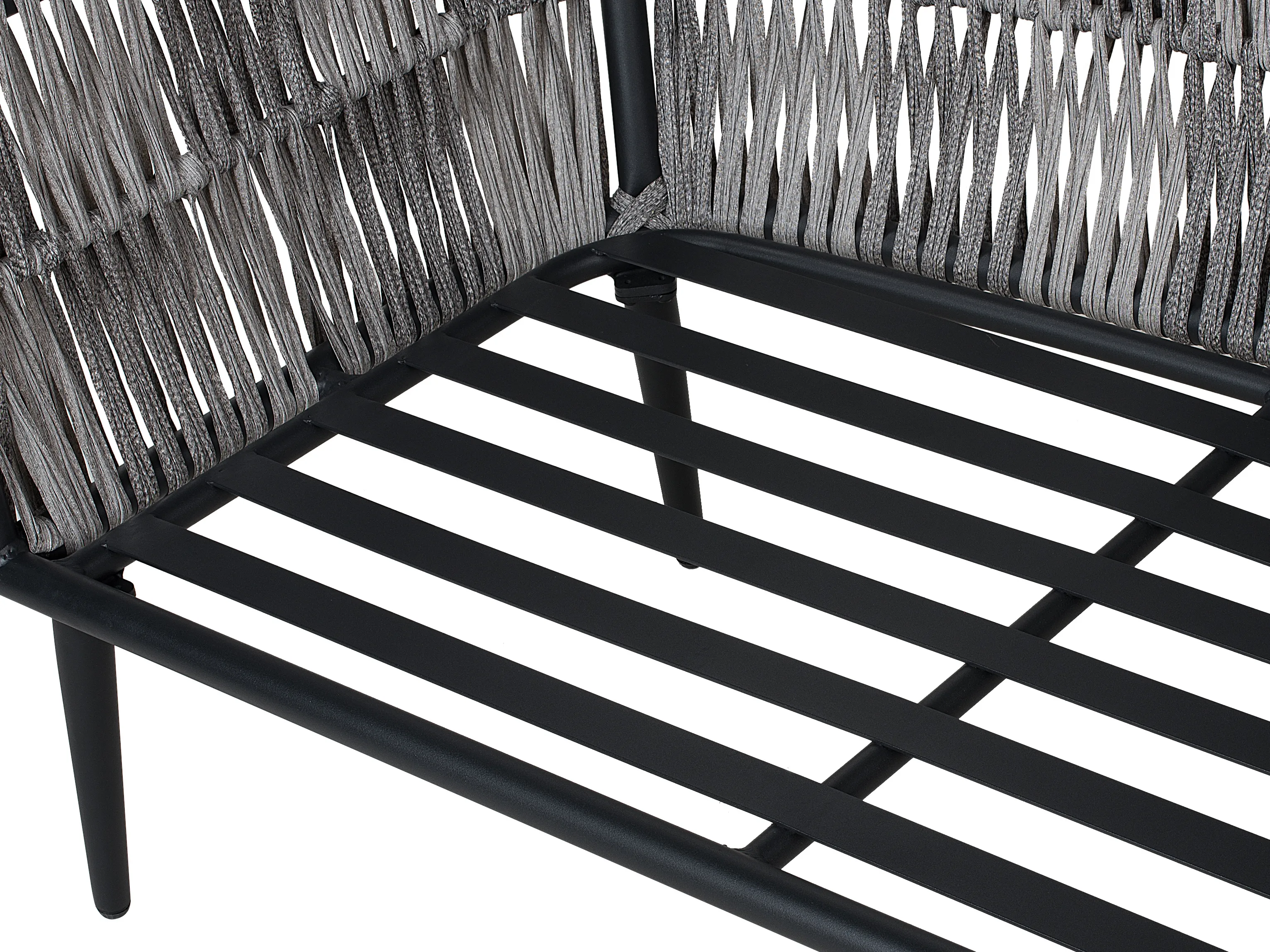Loungeset met tafel 4-zits PREVEZA PE rotan Grijs