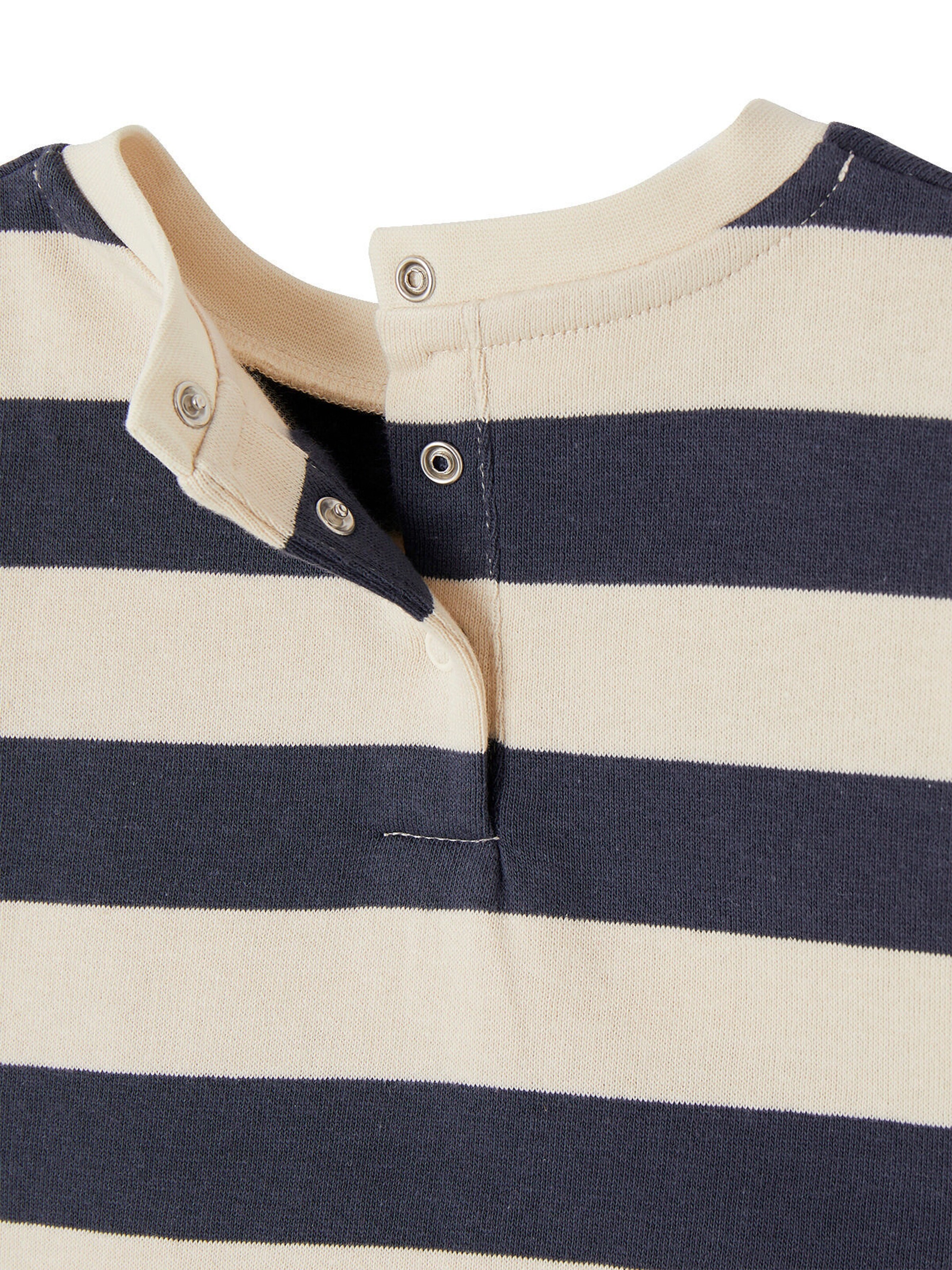Vertbaudet Jungen Baby-Set: gestreiftes Sweatshirt & Cargohose schieferblau