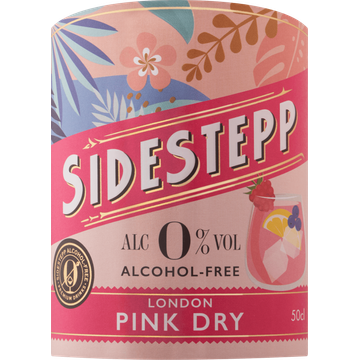 Sidestepp London Pink Dry Gin - 0.0% Alcoholvrij - 500ML
