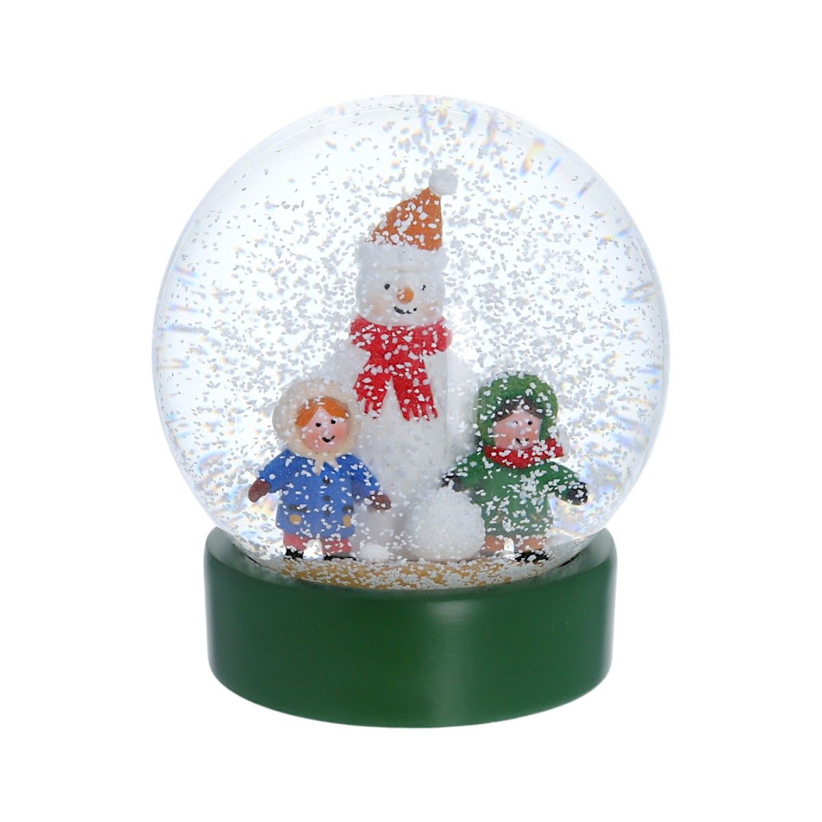 Boule à neige bonhomme de neige et enfants Petit toi