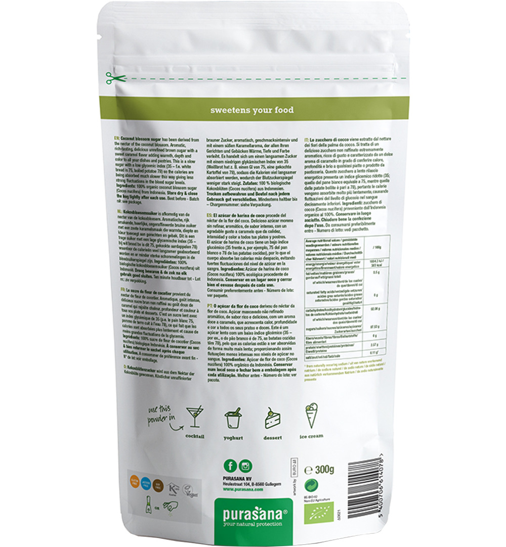 Purasana Kokosbloesemsuiker Bio (300 gr)