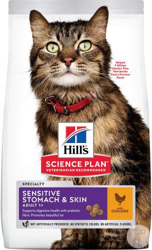 Hill's Science Plan Sensitive Stomach & Skin Feline Adult 1+ Chicken Sac 7kg