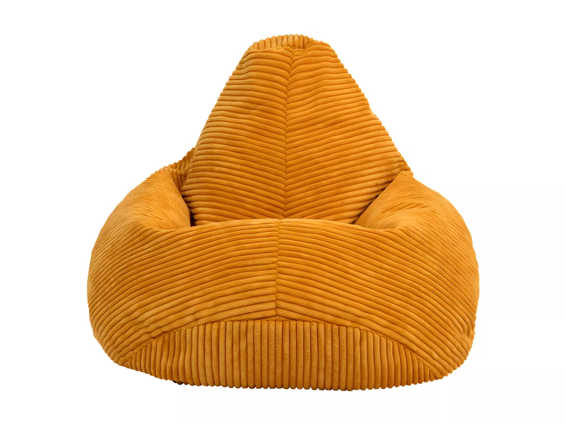 Pouf inclinable enfant velours côtelé jaune ocre - DALTON