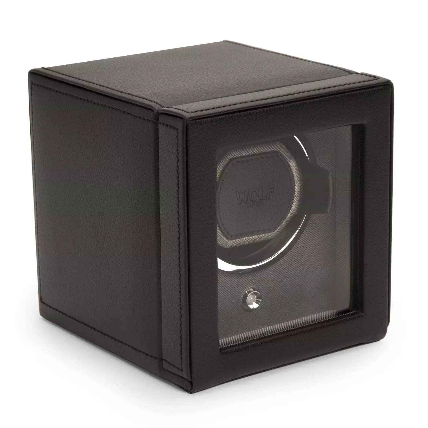 Wolf Cub Watch Winder 1 ur Sort Imiteret Læder 461103