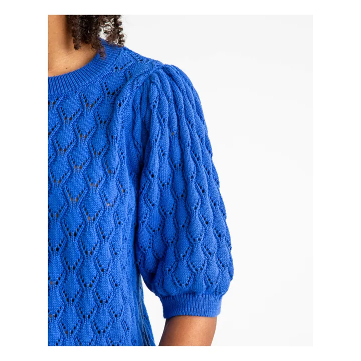 Matona Pull Ajouré Coton Bio | Bleu roi