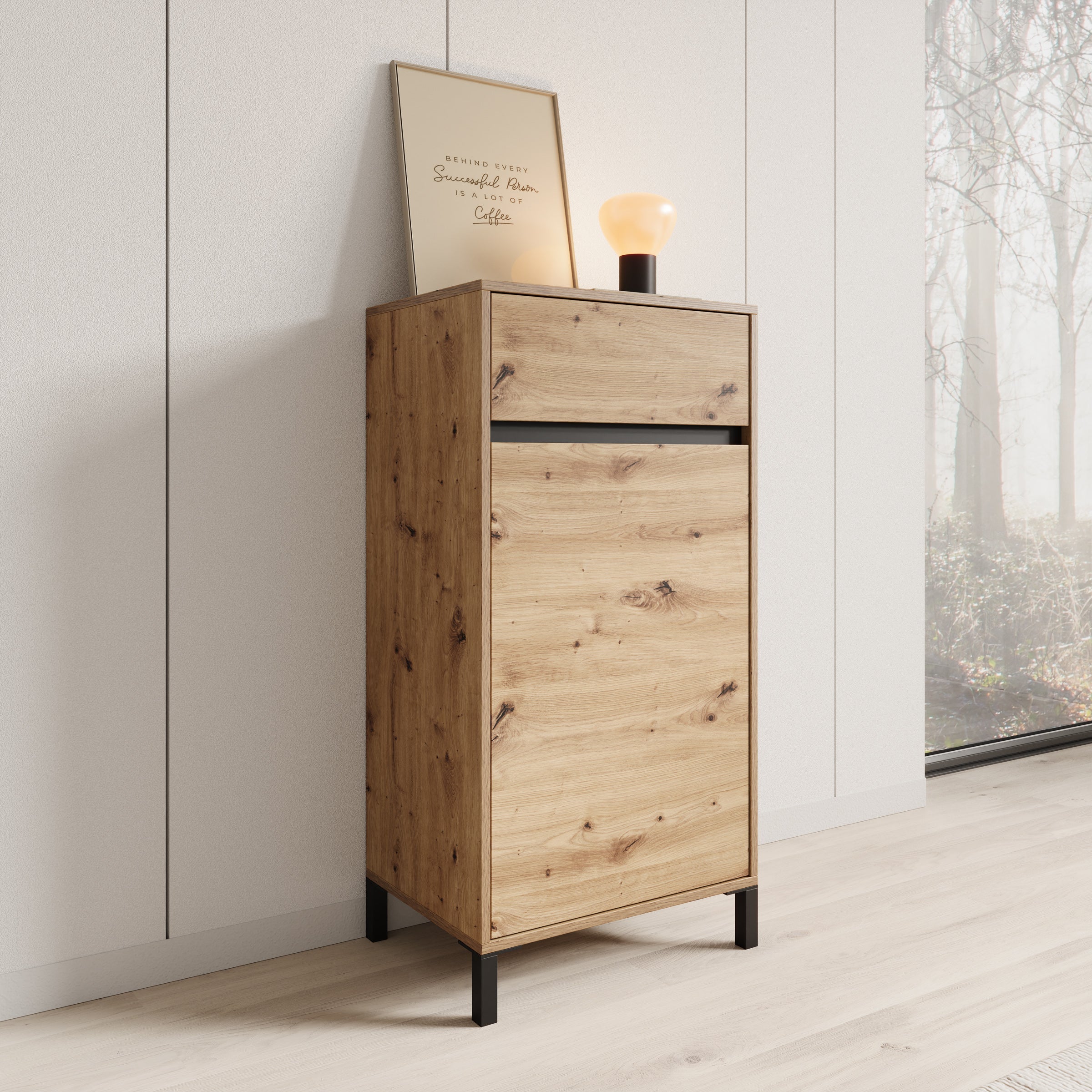 Meubella - Alessa - Schoenenkast - Eiken - 55x40x110 cm