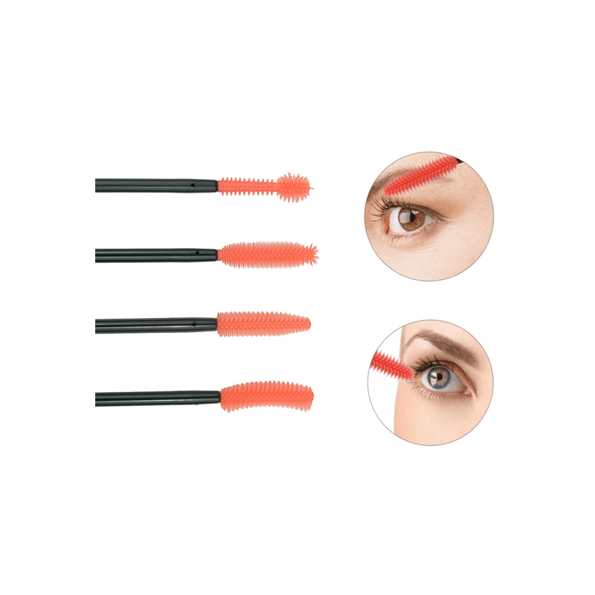 Silikon øyenvippebørster mascara wands 4-pakning