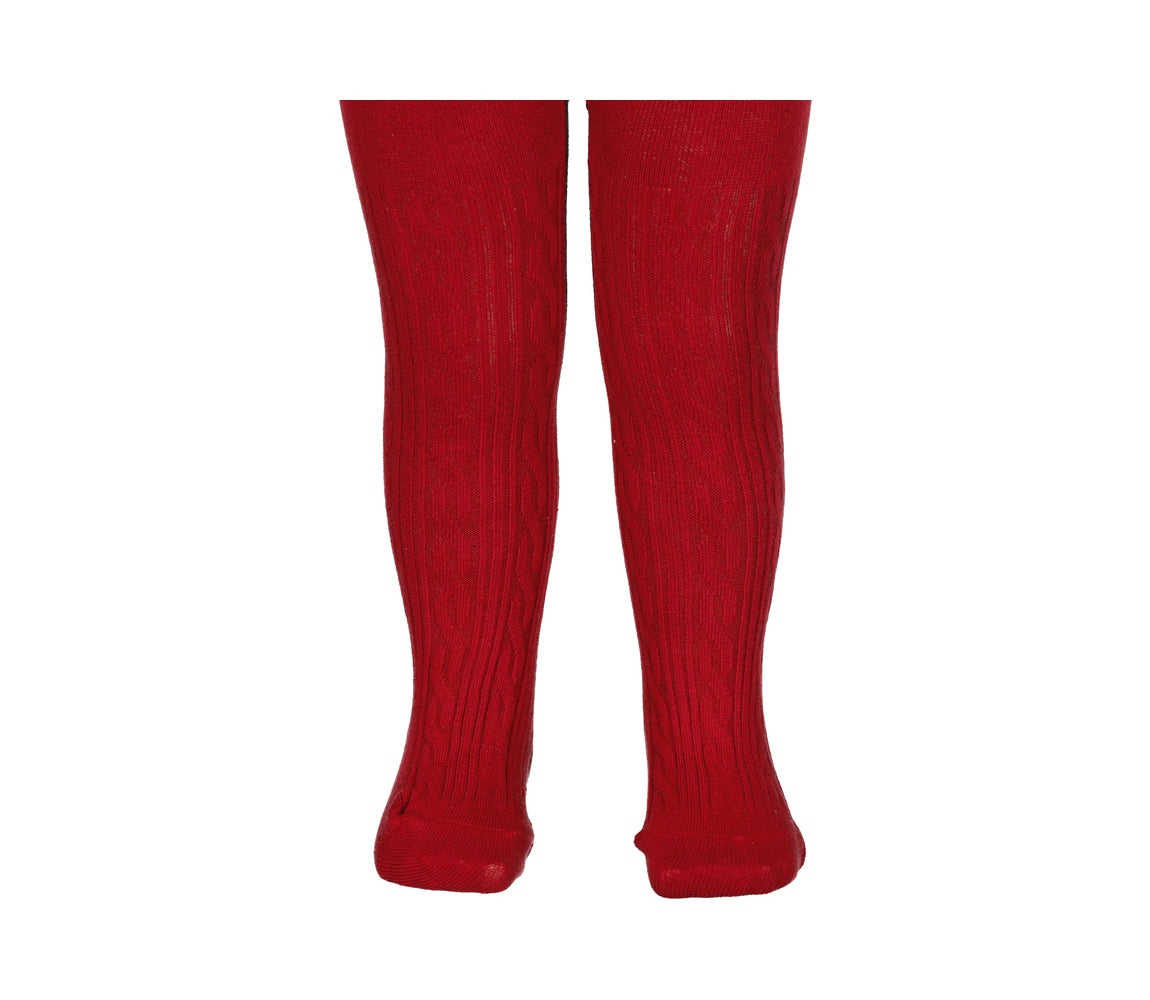 Tights Cable, Strømpebukser - Hibiscus Red