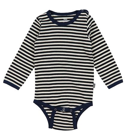 Mads N?rgaard Body l/æ - Soft Dou Striped - Off White/Black/Navy
