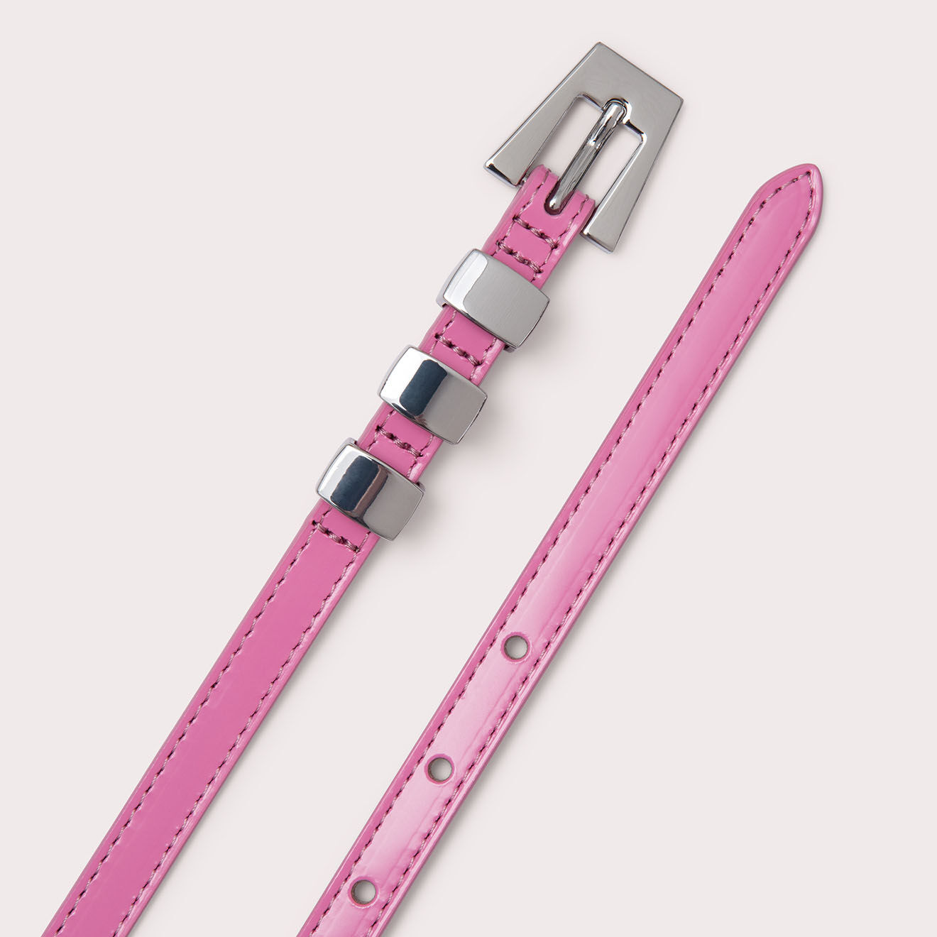 By Far Ceinture en Cuir Vic rose