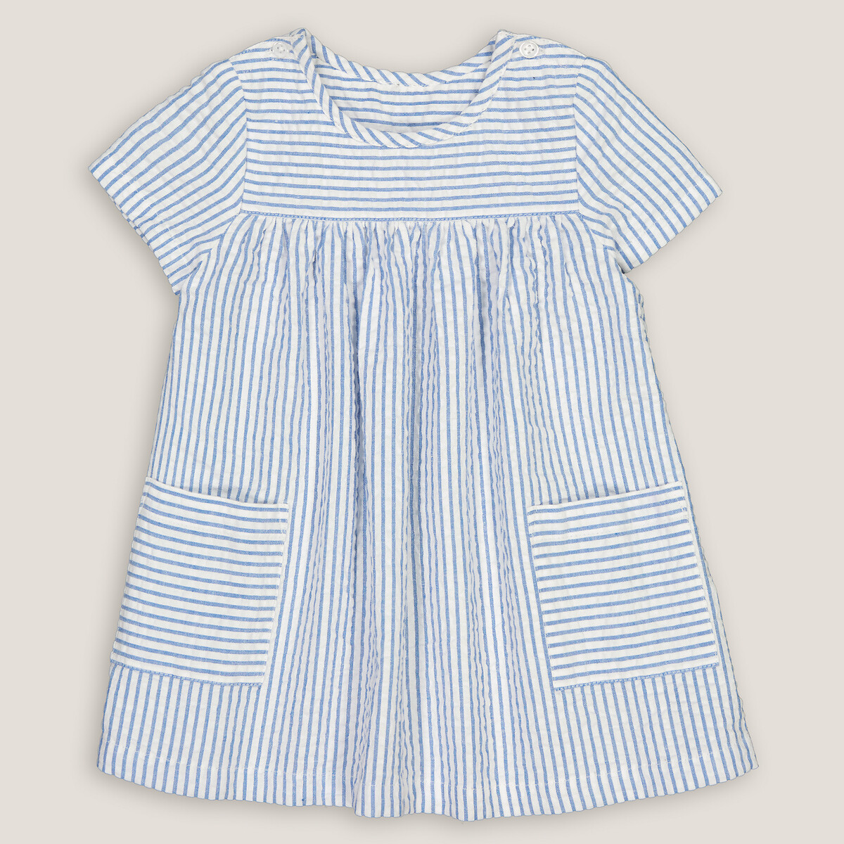 COLEÇÃO LA REDOUTE<br>Vestido listrado com mangas curtas