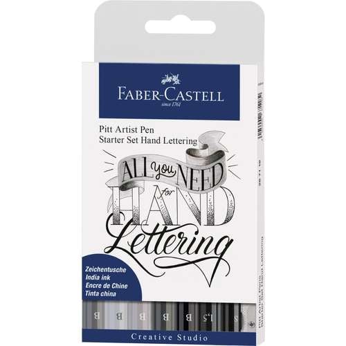 FABER-CASTELL PITT Artist Hand Lettering Tuschestift Set, Grautöne