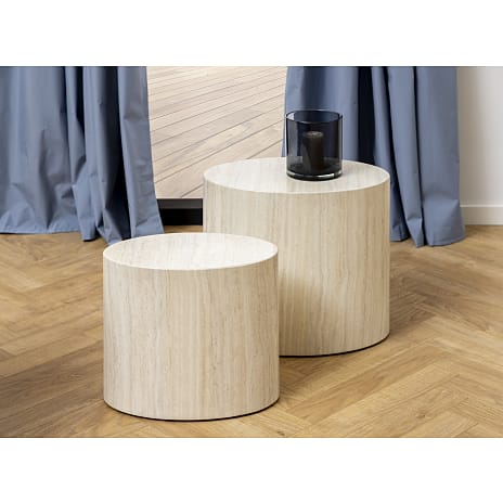 Mice sofabordssæt - beige marmorlook