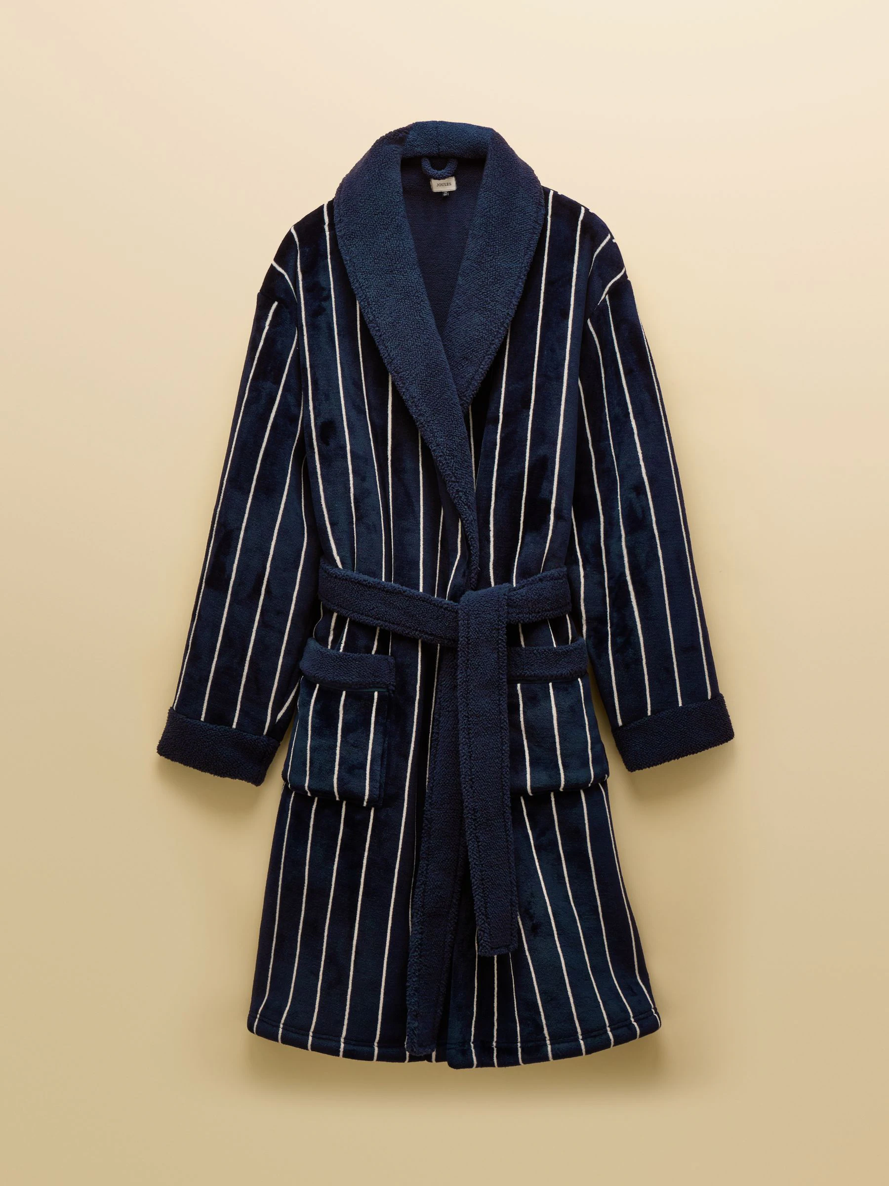 Marineblauw - Joules Montague Fleece Dressing Gown