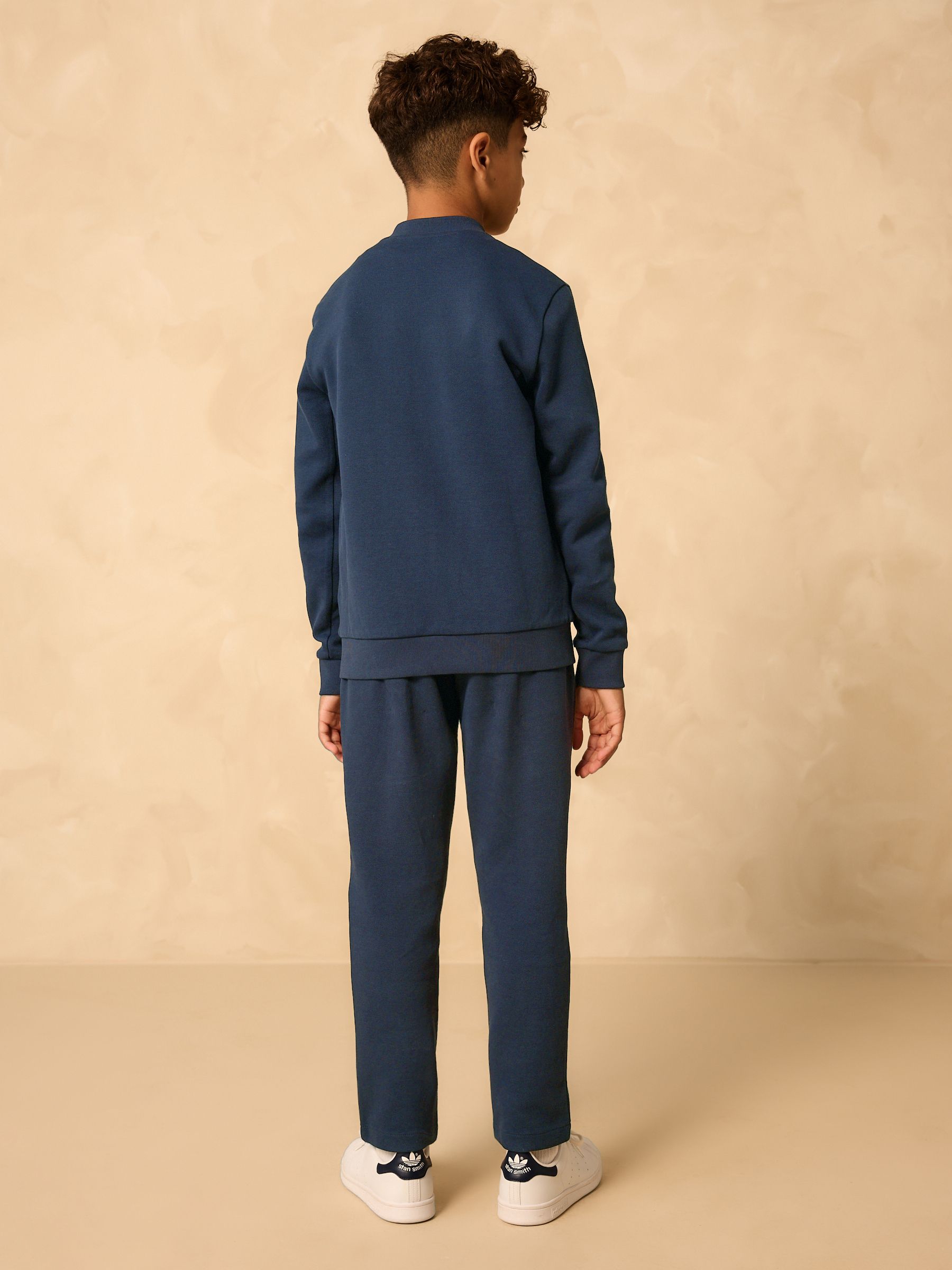 Marineblauw - Set met modieus jersey bomberjack en joggingbroek