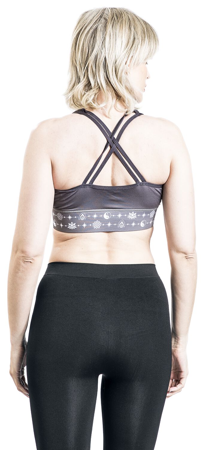 Sport & Yoga - Brassière Grise Imprimée & Bretelles Croisées Dans Le Dos | Collection Spéciale EMP Bustier