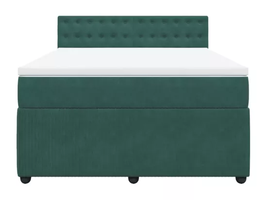 Sommier à lattes de lit et matelas Vert foncé 140x190cm Velours