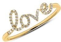 Liefdesring in 14k goud met Diamanten