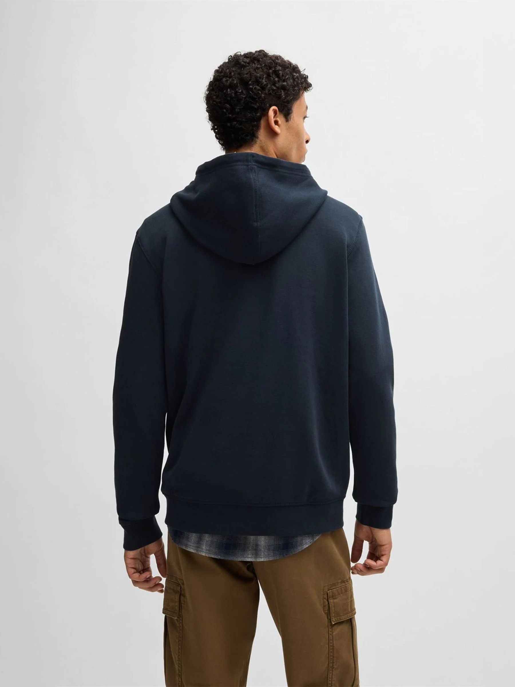 Marineblauw - BOSS Regular-Fit Wetalk Hoodie met Logo