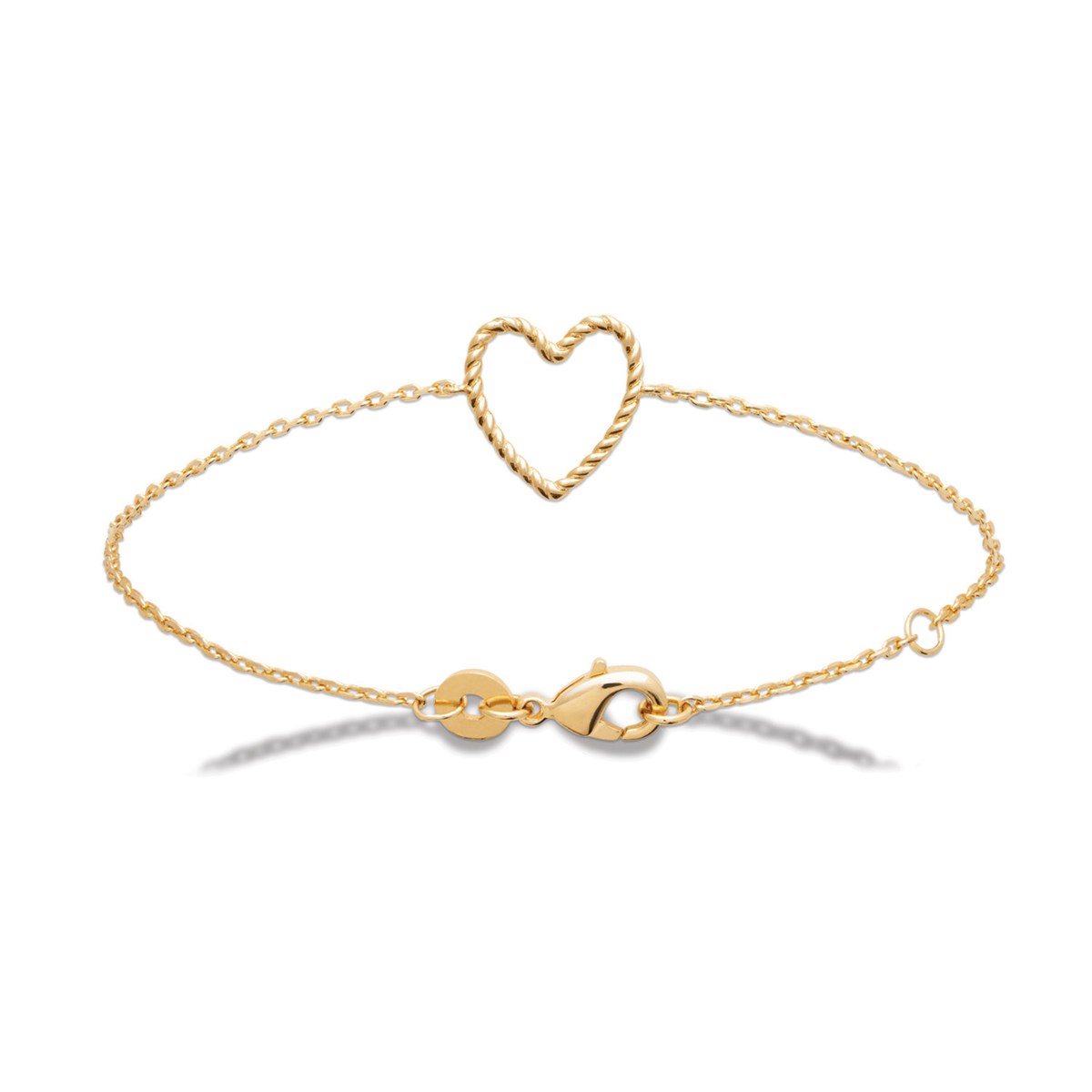 Bracelet Brillaxis coeur torsadé plaqué or