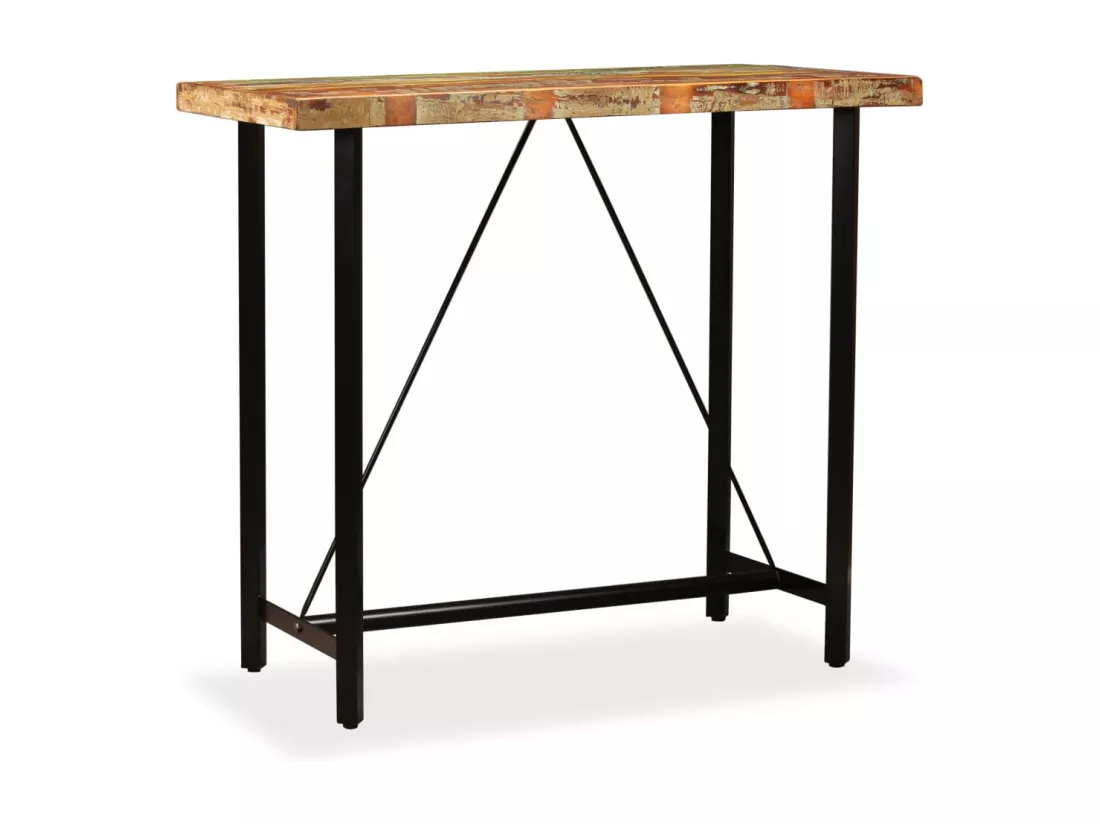 Table de bar Bois massif de récupération 120 x 60 x 107 cm