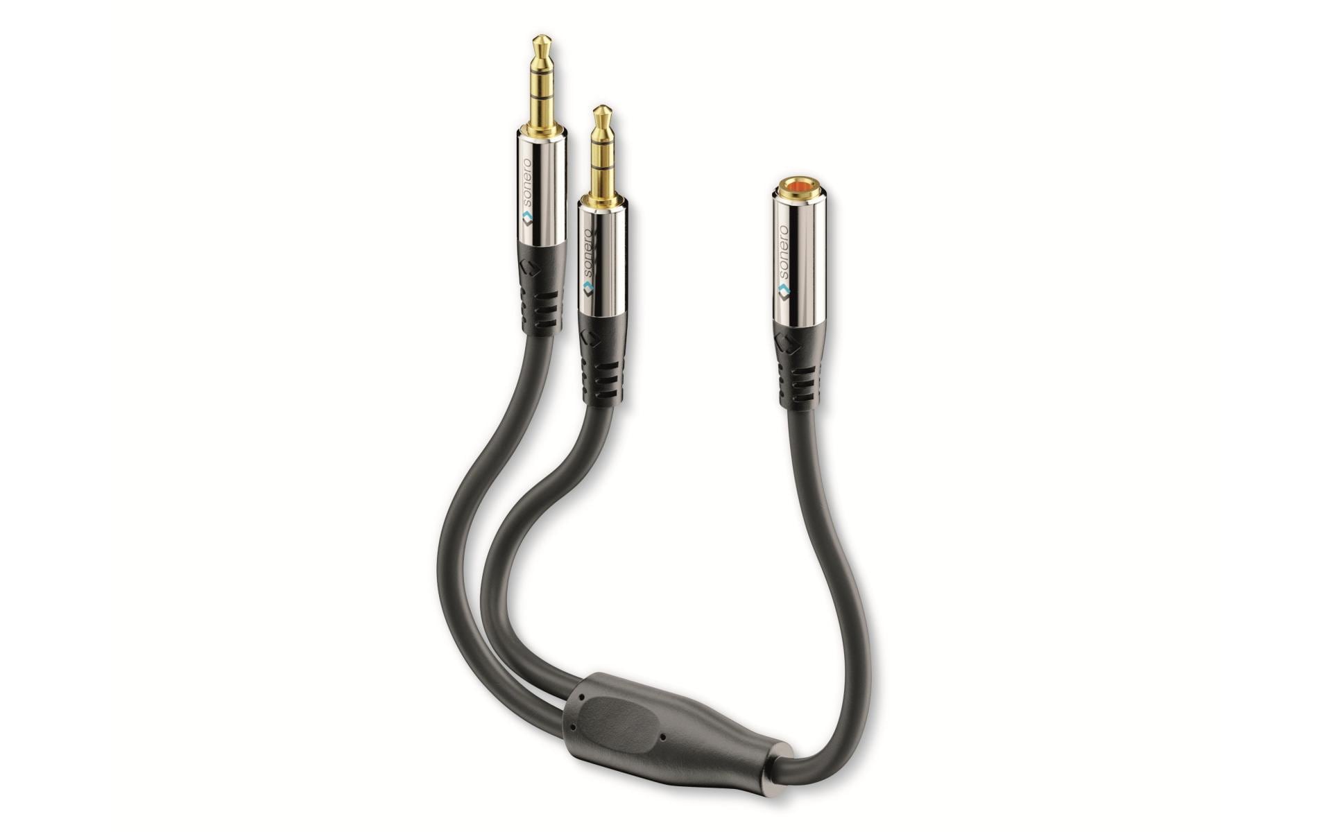 2x 3.5mm auf 3.5mm Audio Adapter 0.25 mAudioadapter SONERO, 0.20 m, 2x Klinkenstecker auf Klinkenbuchse