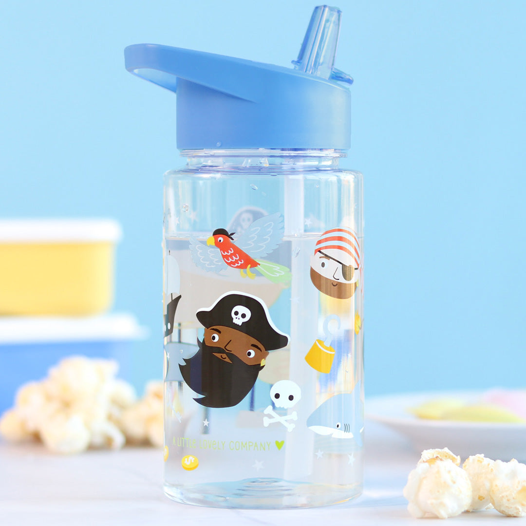 A little lovely company drinkfles met rietje - piraten - 450 ml