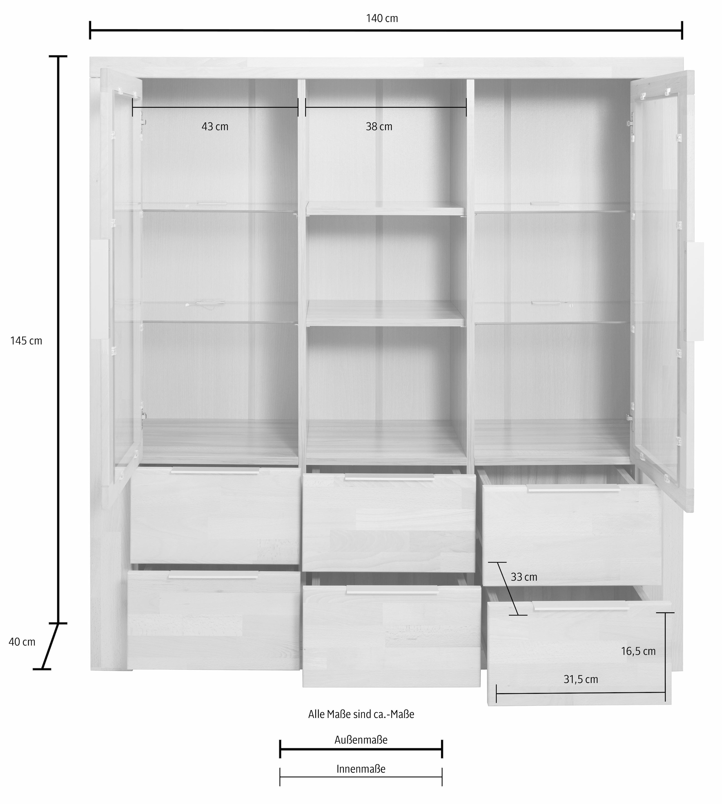 Home affaire Highboard »Zara« Breite 140 cm