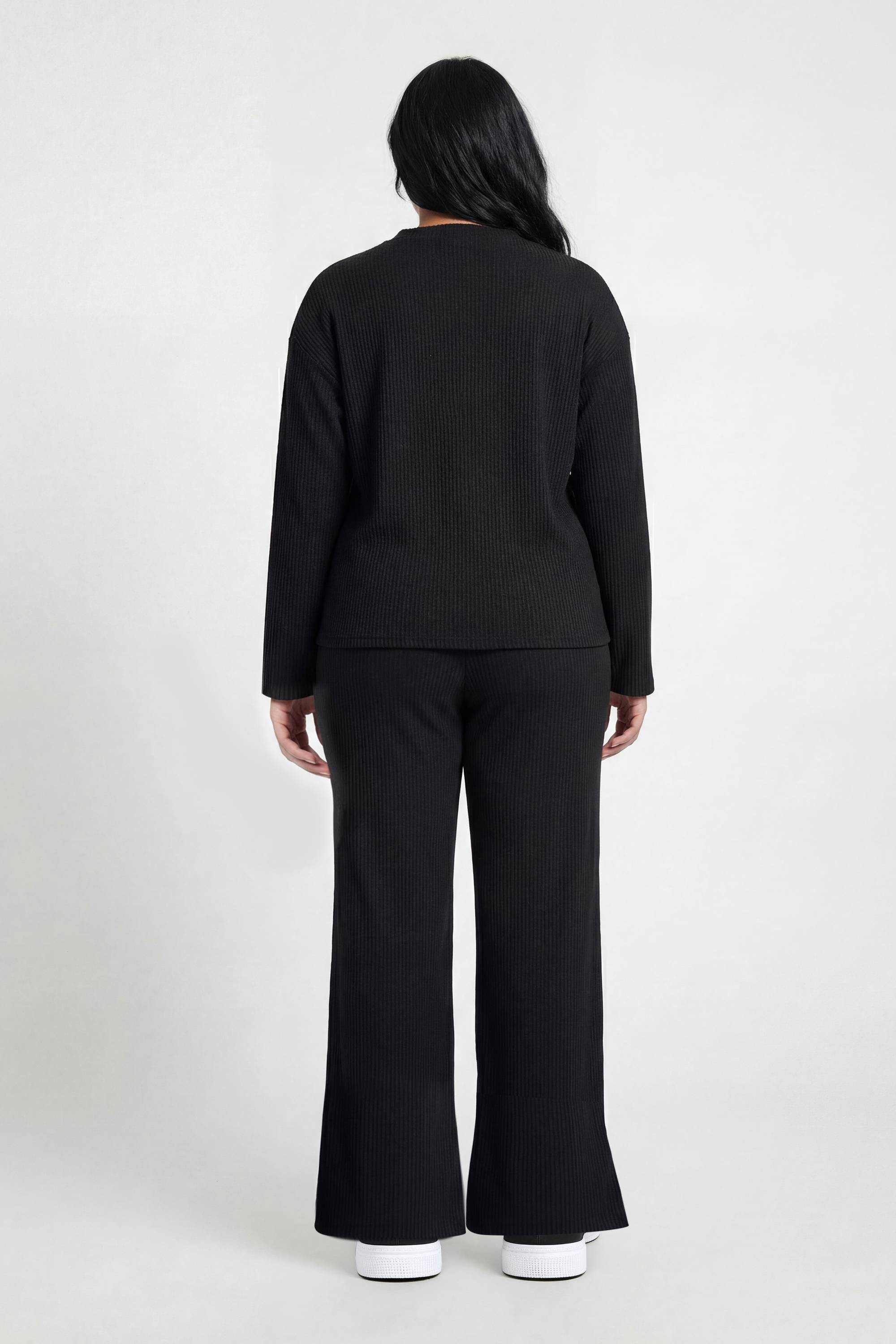 boohoo Ensemble Coordonné Grande Taille Haut Col Montant Ample Et Pantalon Côtelé Brossé