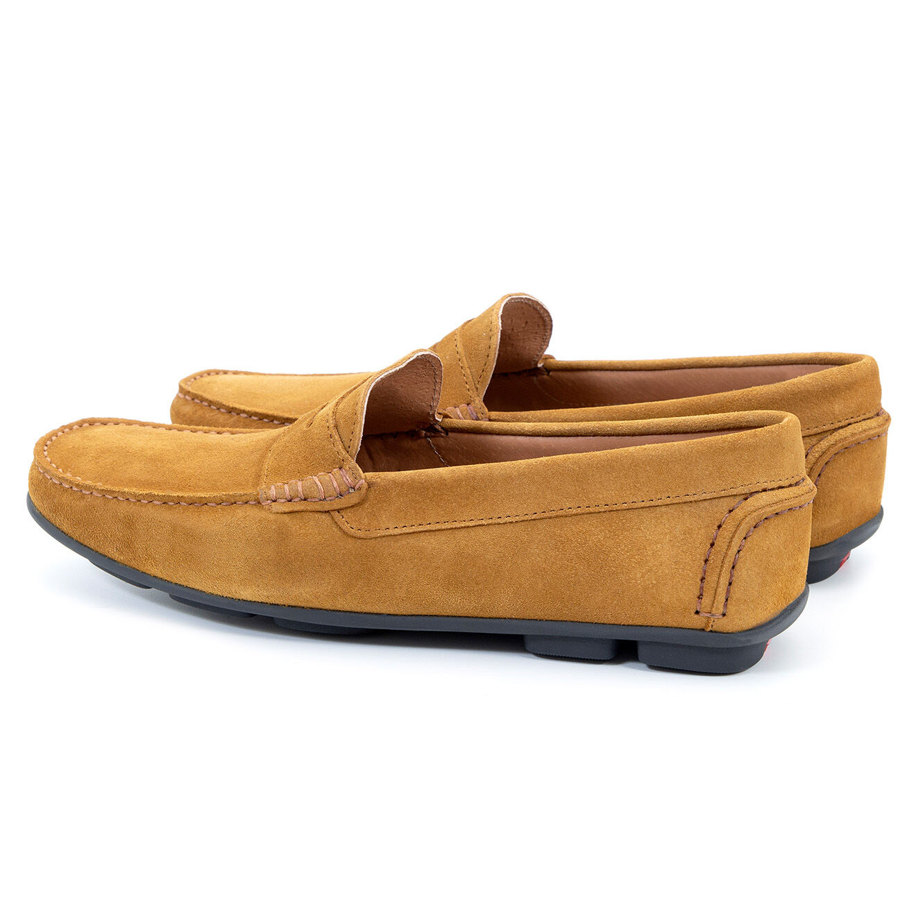 Caramelo Mocassins en Velours de Cuir Julo moutarde