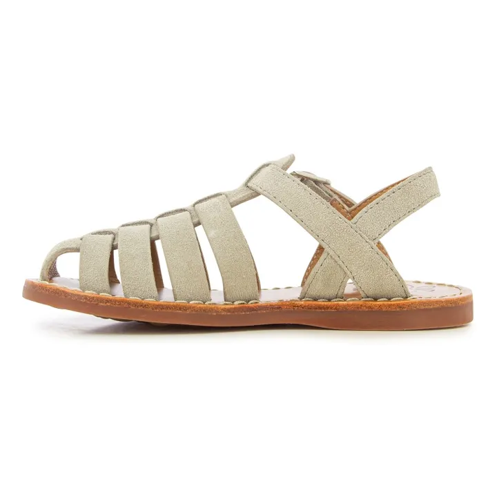 Pom d'Api Sandales Plage-Stitch Dad | Gris clair