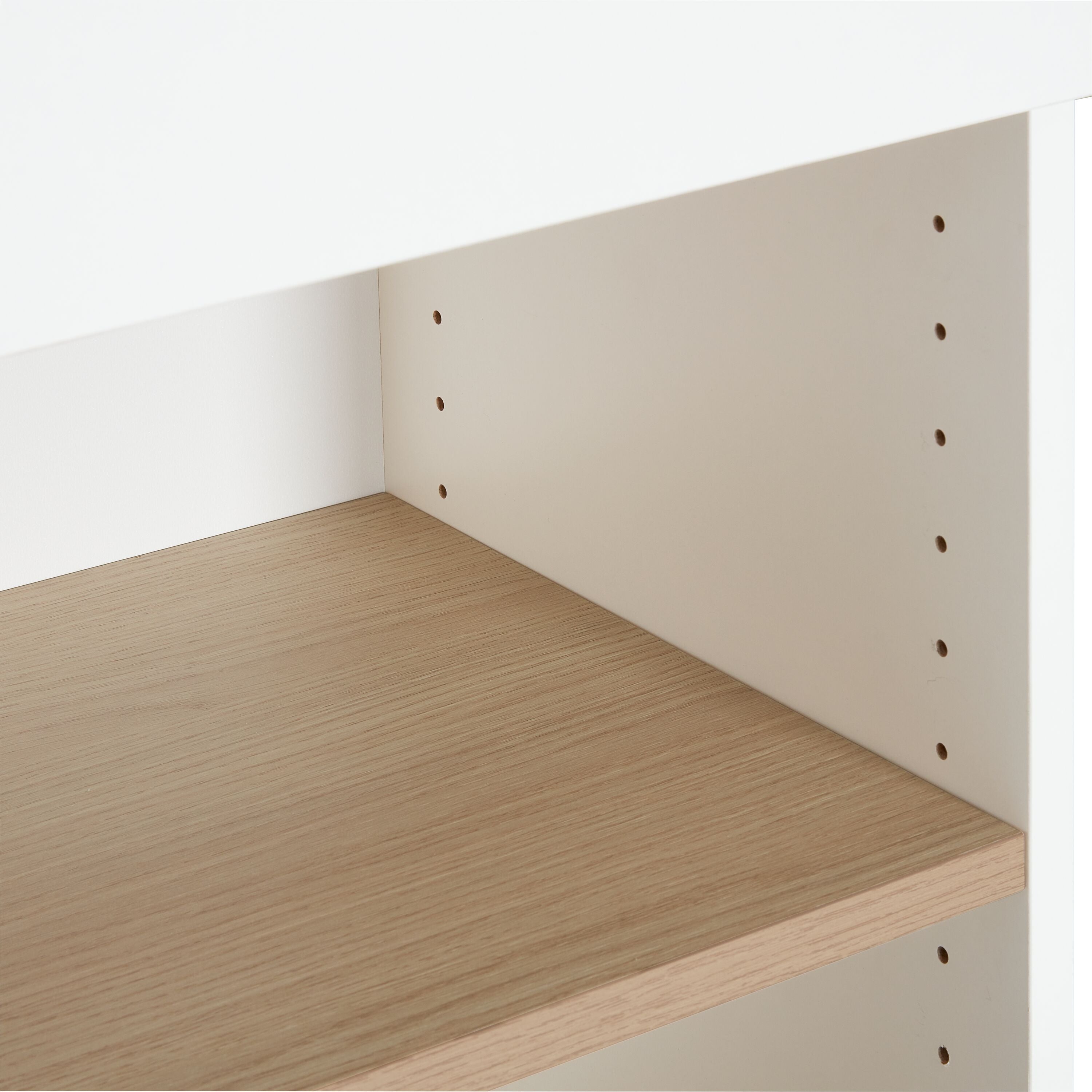CORTES II Hochschrank - Weiss / Eiche / B: 35.0 cm x T: 37.0 cm x H: 180.0 cm