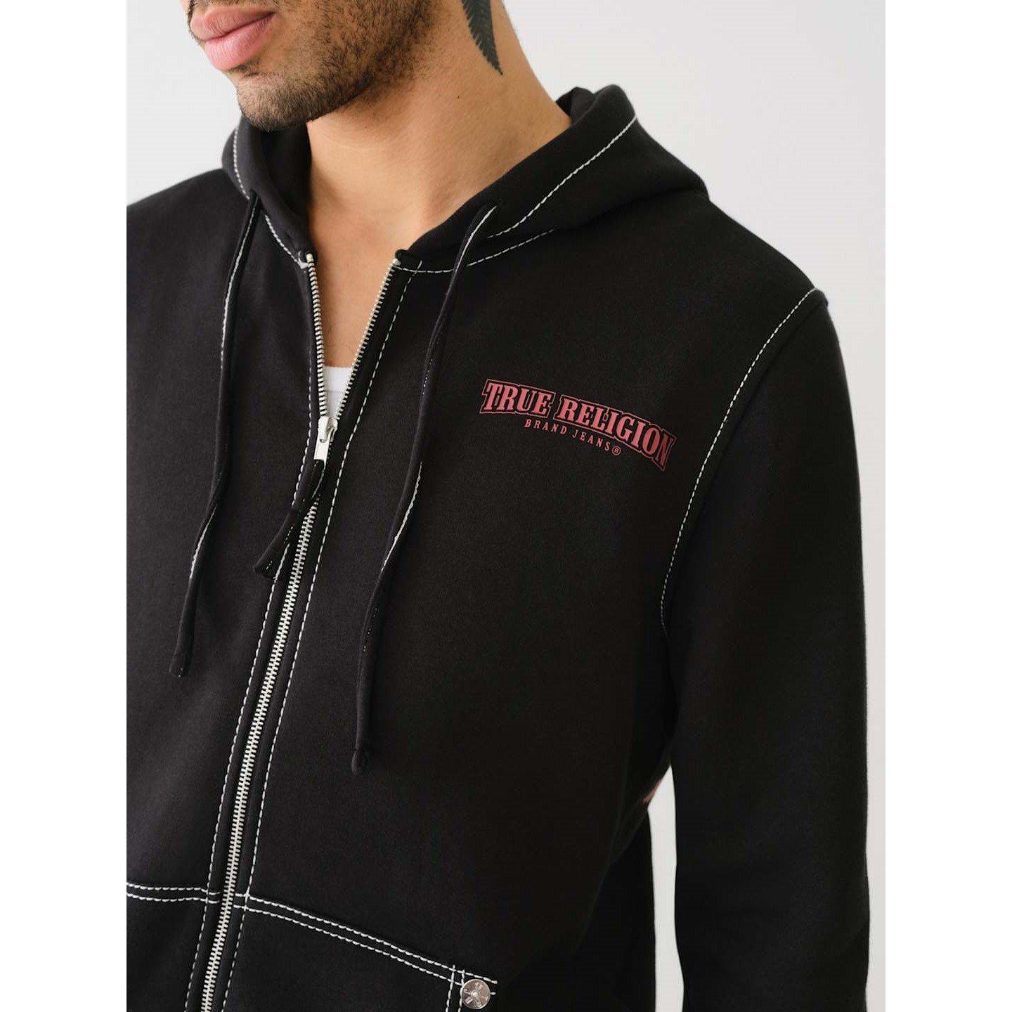 True Religion TR Painted Horseshoe Zip Hoodie Mens