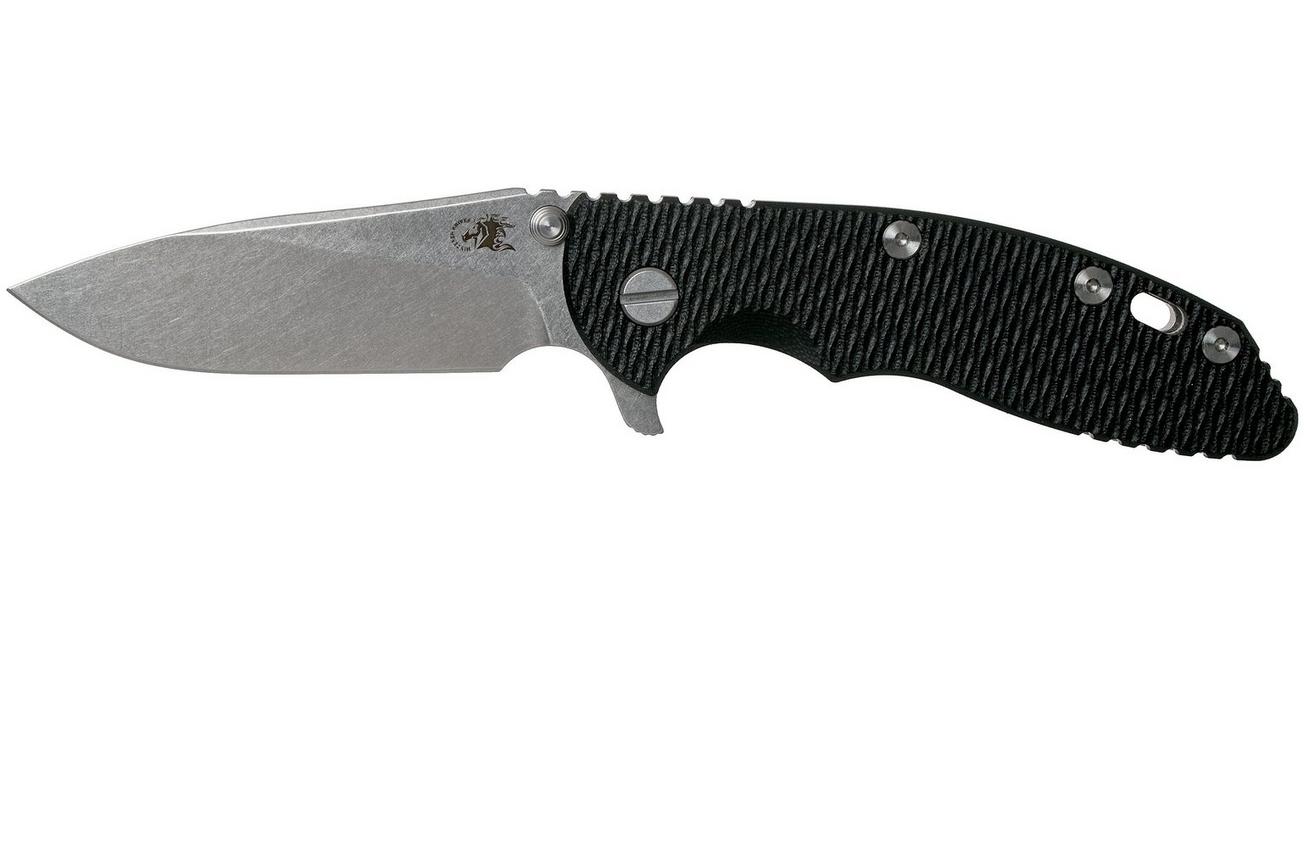 Rick Hinderer XM18 3,5” 20CV Slicer, Black G10 zakmes