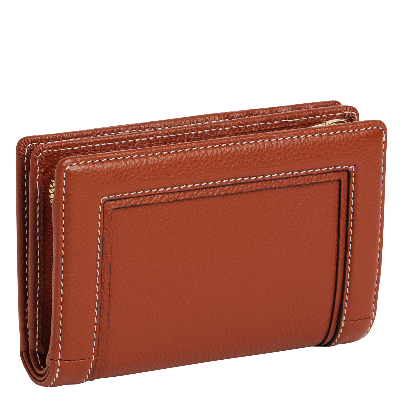 ELLA - Portefeuille compact en cuir| Marron