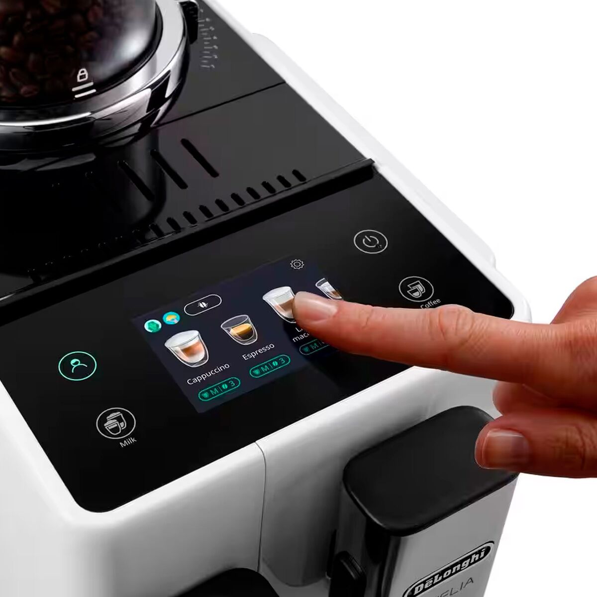 Delonghi Rivelia EXAM440.55.W Helautomatisk kaffemaskin, hvit
