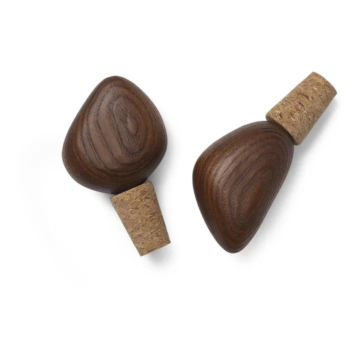 Ferm Living Bouchons Cairn - Set de 2 | Brun